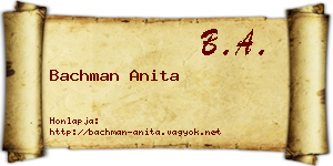 Bachman Anita névjegykártya