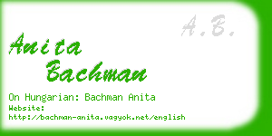anita bachman business card